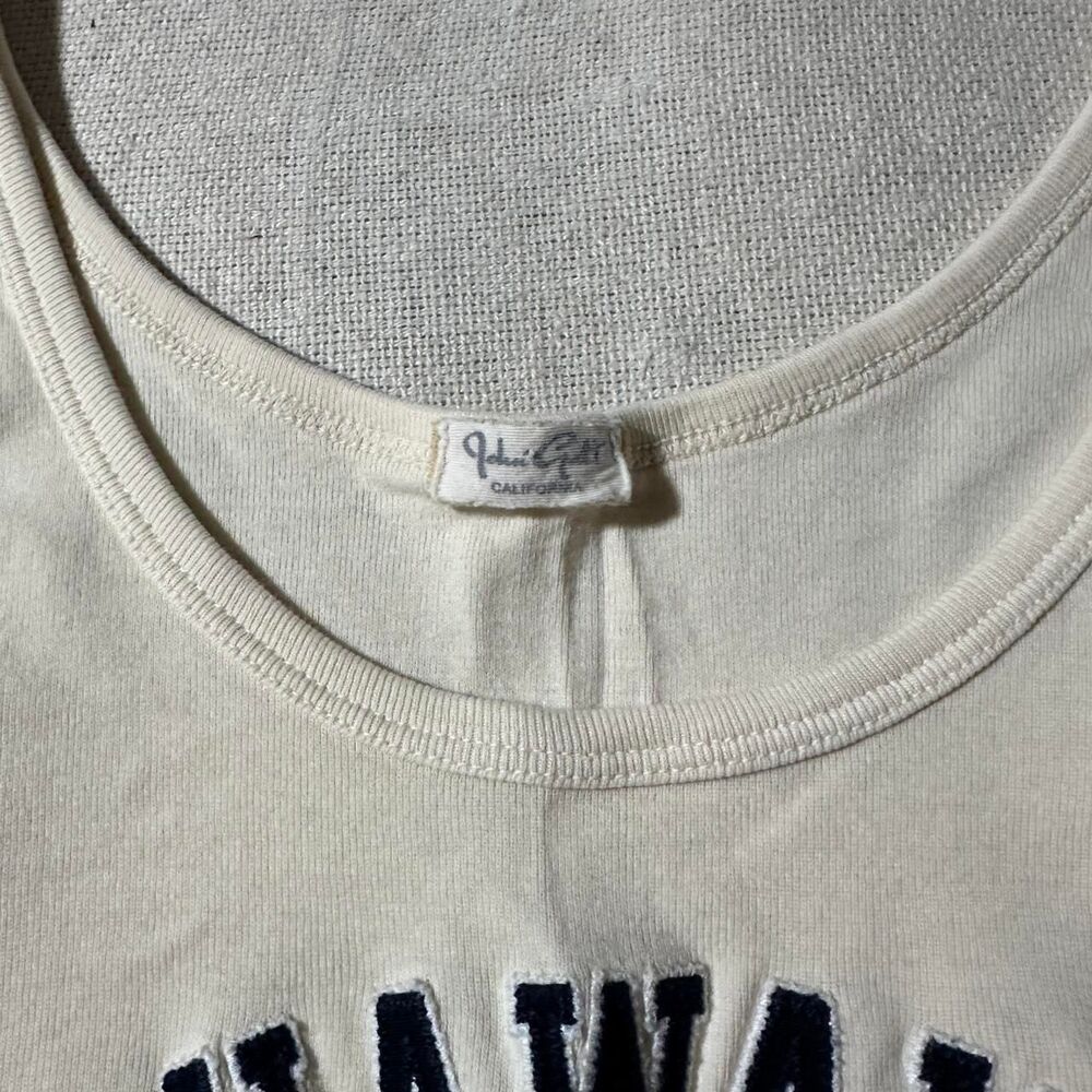 Brandy Melville John Galt Women's XS/S Cream and Navy Hawaii Summer Tank Top - Picture 3 of 5